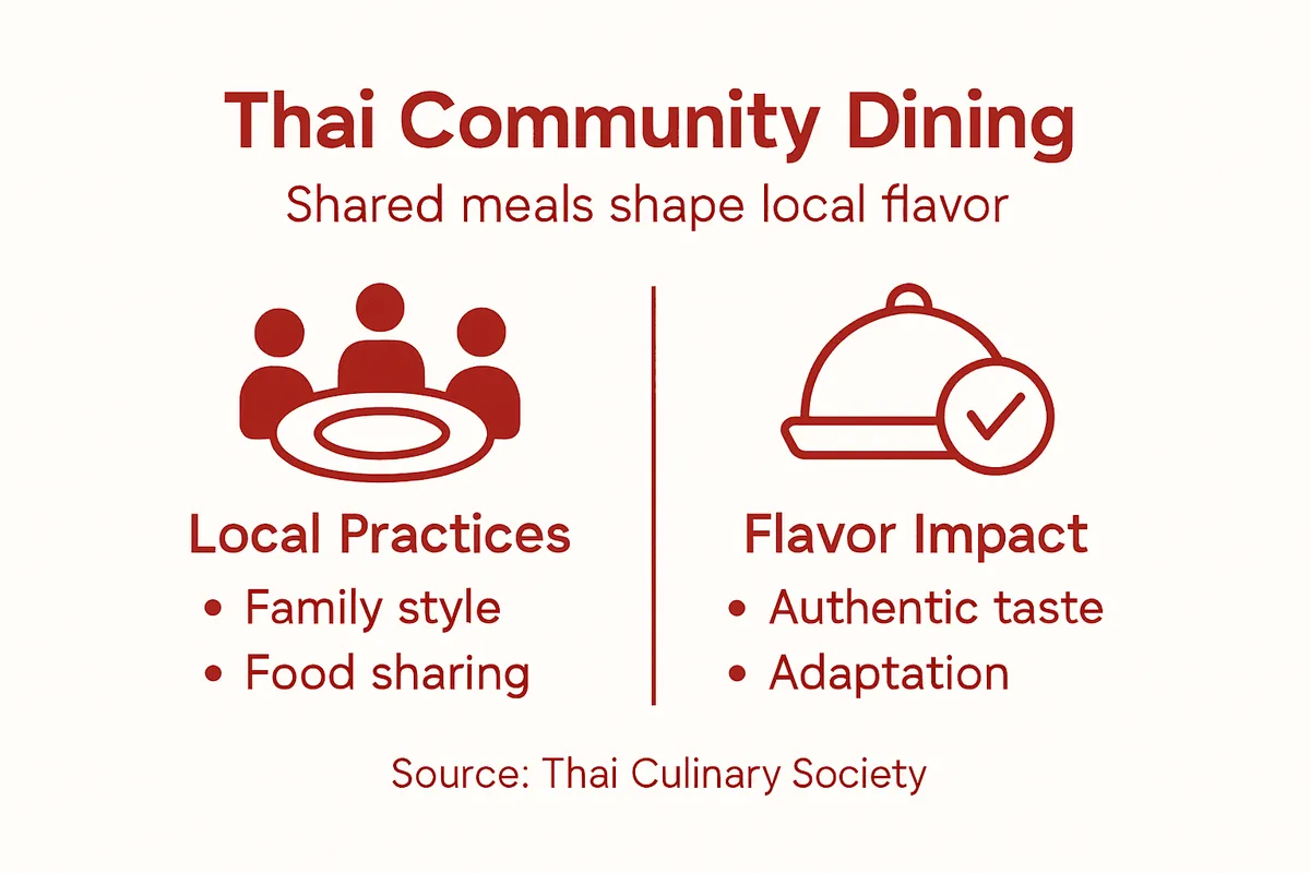 Infographic showing community Thai dining and flavor impact
